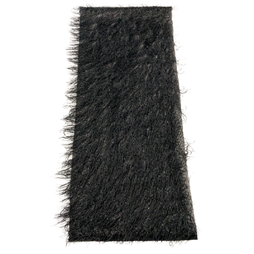 Black Metallic Faux Ostrich Feather Lace Fabric - Fashion Fabrics LLC