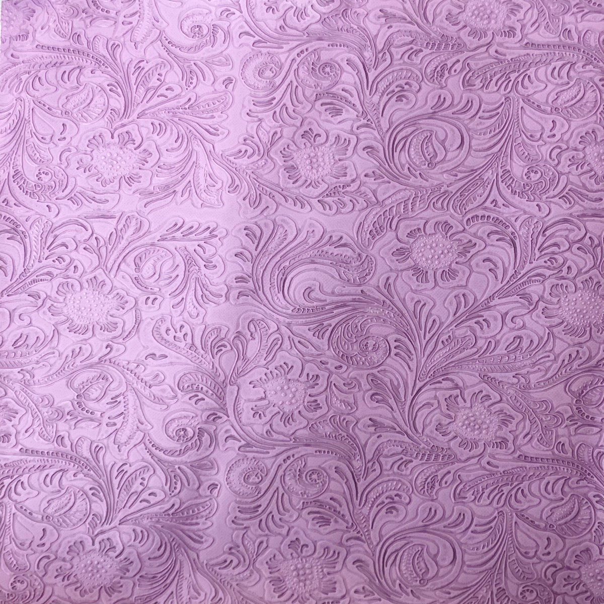 Lavender Western Floral PU Faux Leather Vinyl Fabric - Fashion Fabrics LLC