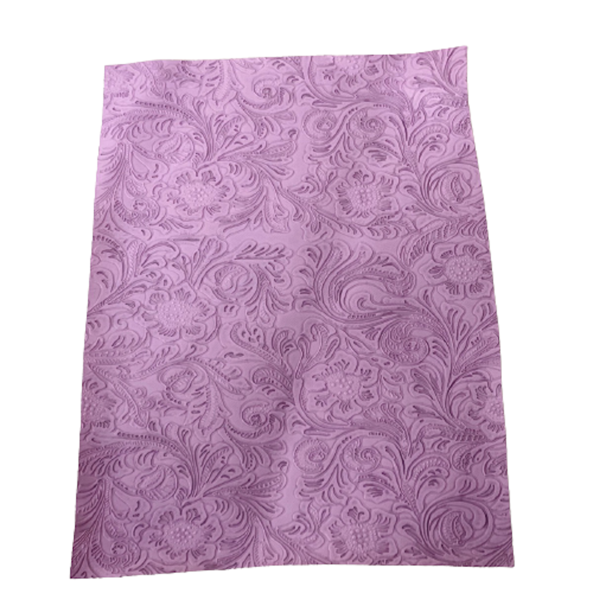 Lavender Western Floral PU Faux Leather Vinyl Fabric - Fashion Fabrics LLC