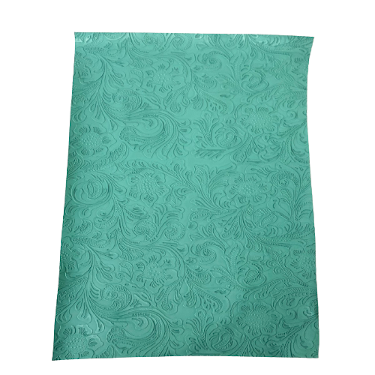 Mint Green Western Floral PU Faux Leather Vinyl Fabric - Fashion Fabrics LLC