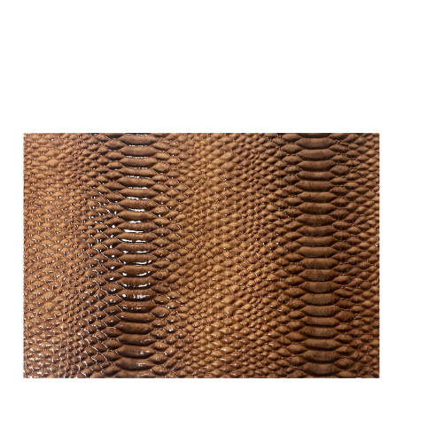 Mocha Brown Culebra Patent 3D Embossed Snakeskin Vinyl Fabric - Fashion Fabrics LLC