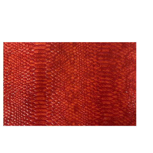 Red Culebra Patent 3D Embossed Snakeskin Vinyl Fabric - Fashion Fabrics LLC