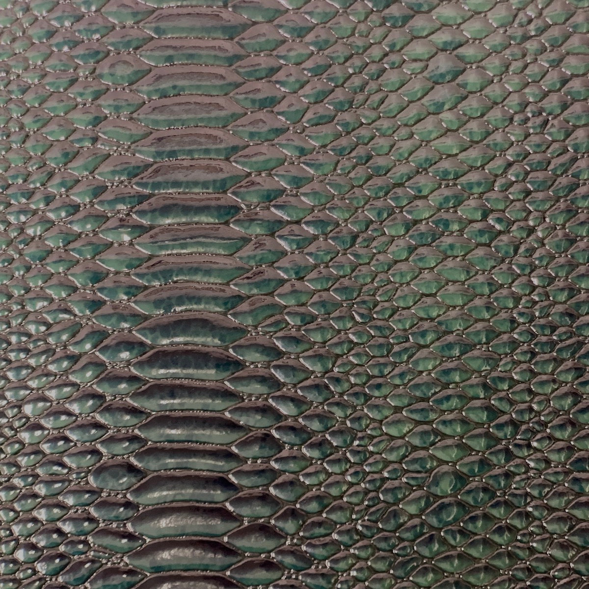 Hunter Green Culebra Patent 3D Embossed Snakeskin Vinyl Fabric - Fashion Fabrics LLC