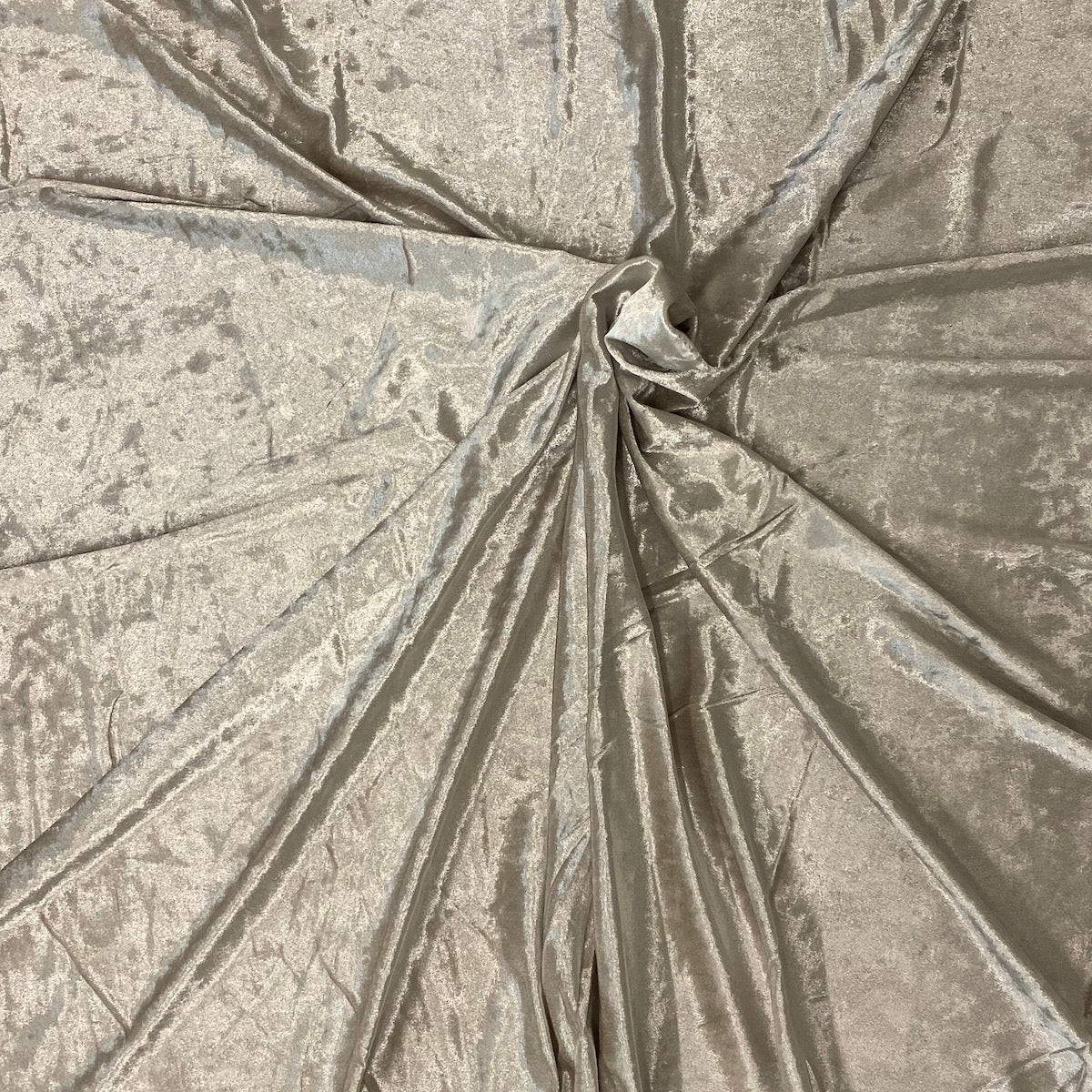 Bone Gray Crushed Stretch Velvet Fabric - Fashion Fabrics LLC