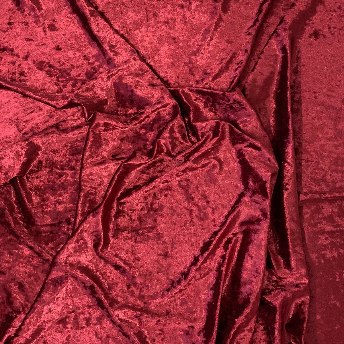 Maroon Red Crushed Stretch Velvet Fabric - Fashion Fabrics LLC