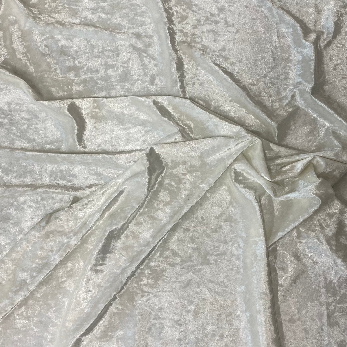 White Crushed Stretch Velvet Fabric - Fashion Fabrics LLC