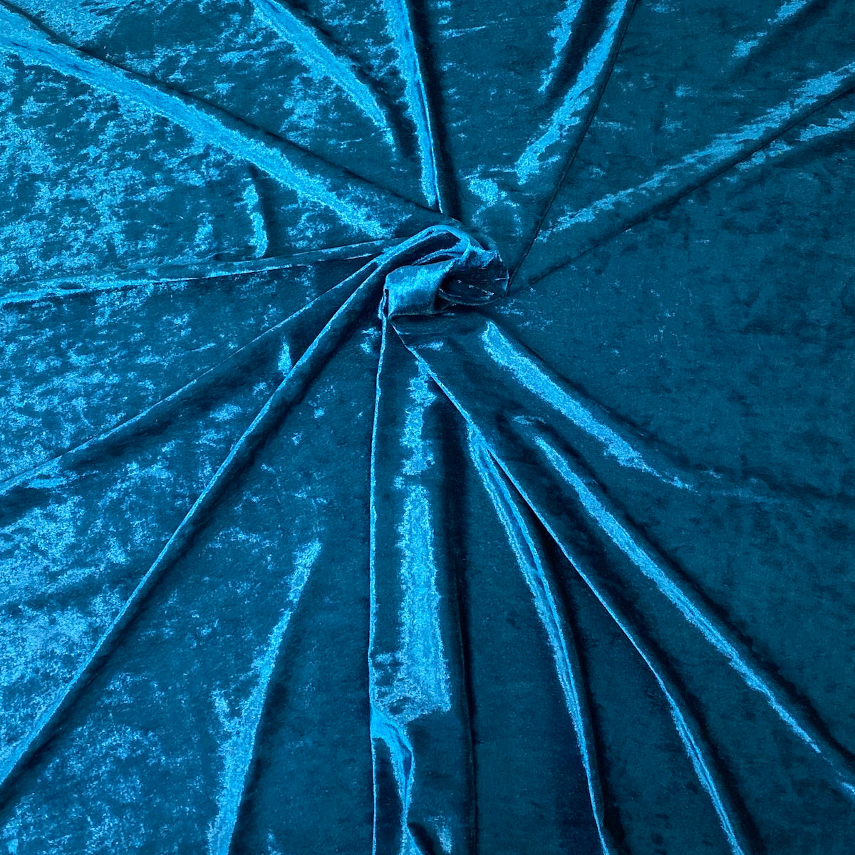 Teal Blue Crushed Stretch Velvet Fabric - Fashion Fabrics LLC