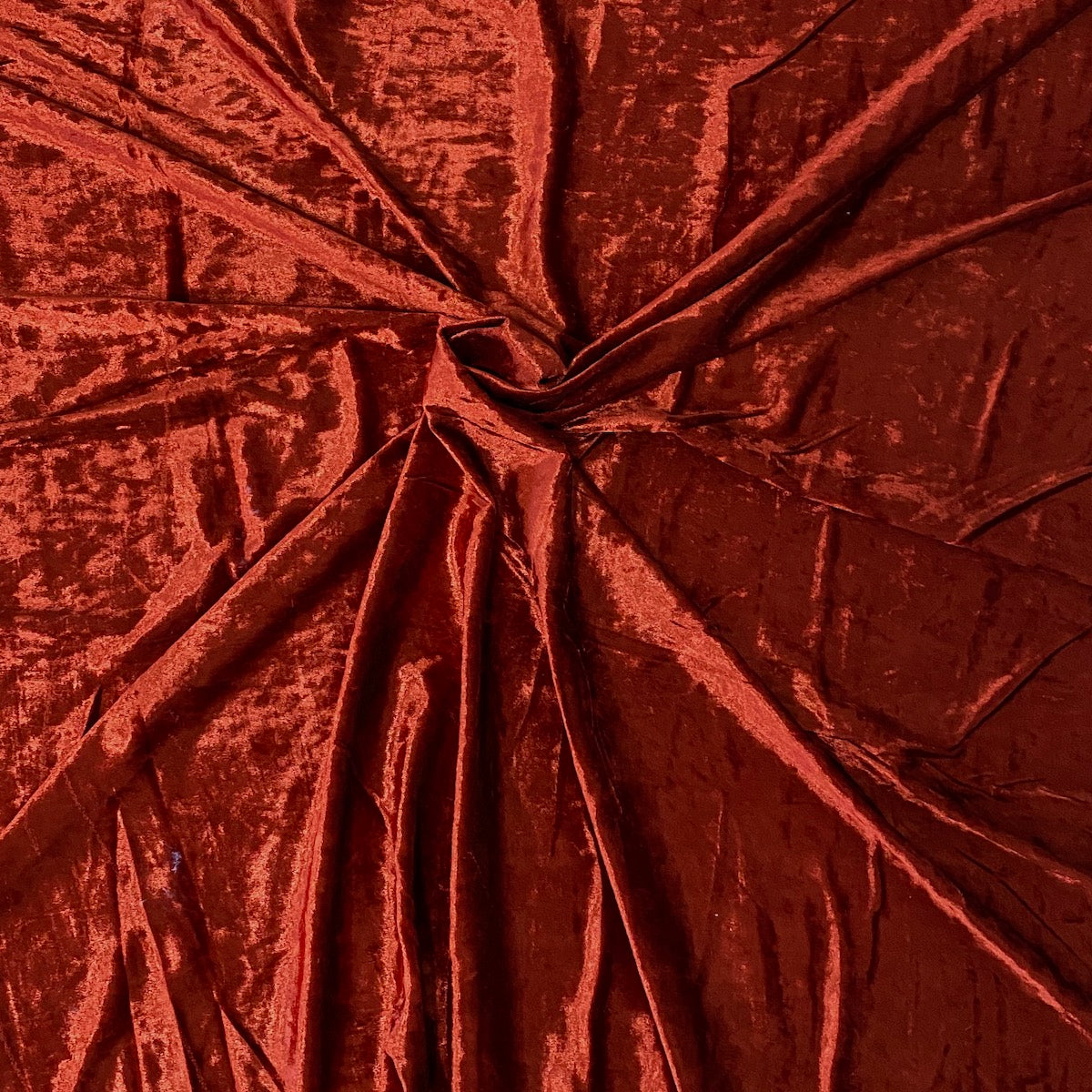 Rust Red Crushed Stretch Velvet Fabric - Fashion Fabrics LLC