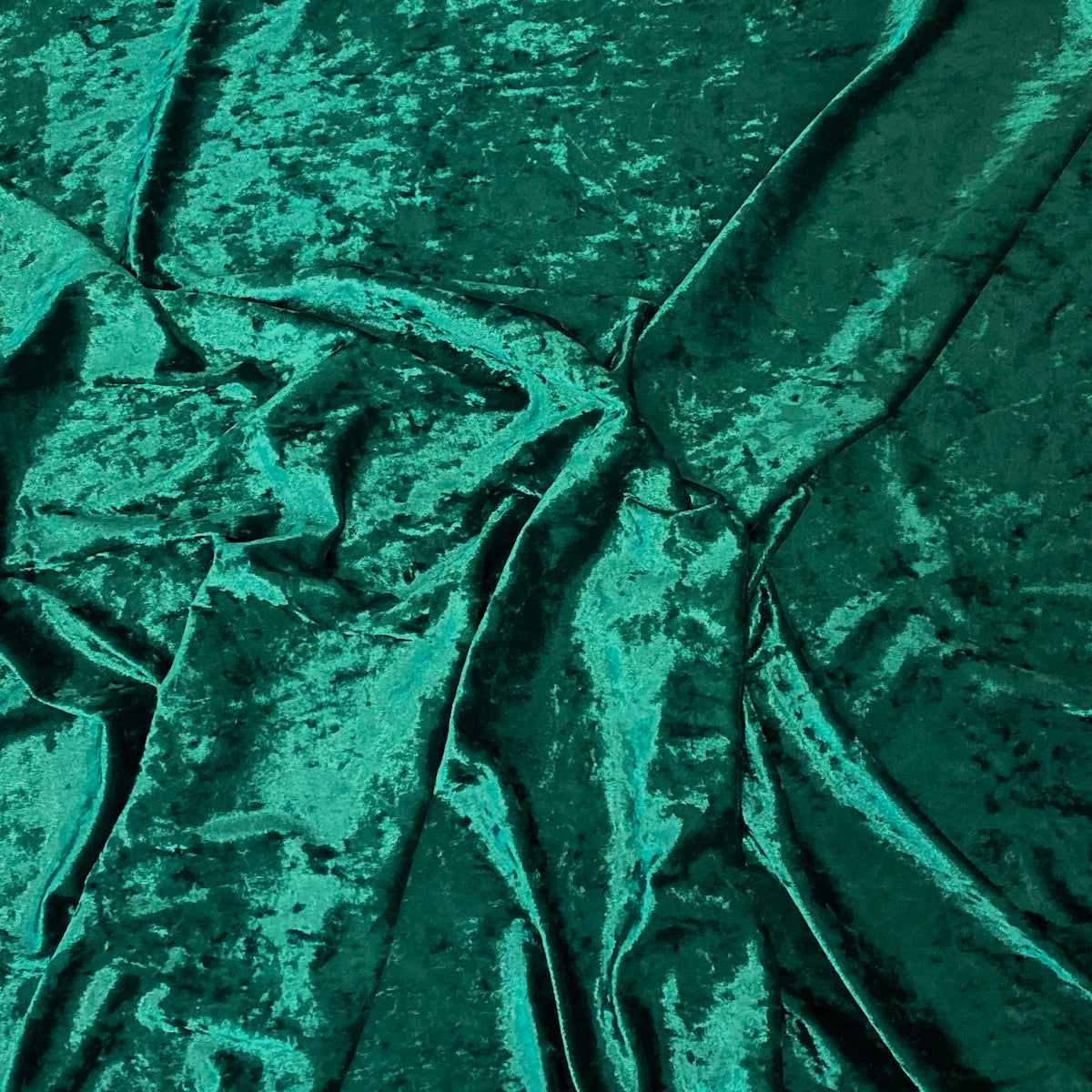 Emerald Green Crushed Stretch Velvet Fabric