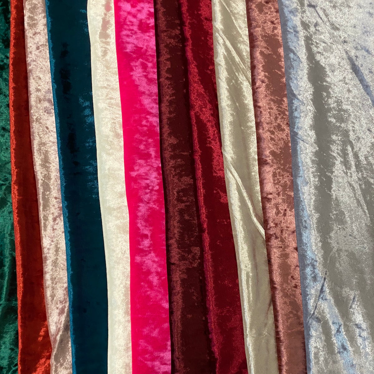 Light Silver Crushed Stretch Velvet Fabric - Fashion Fabrics LLC