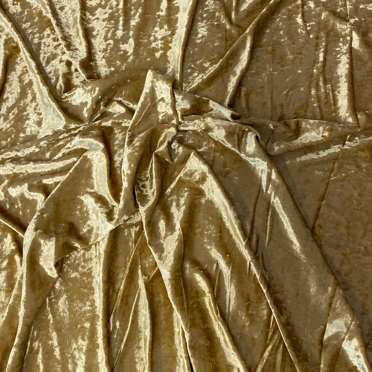 Gold Crushed Stretch Velvet Fabric - Fashion Fabrics LLC