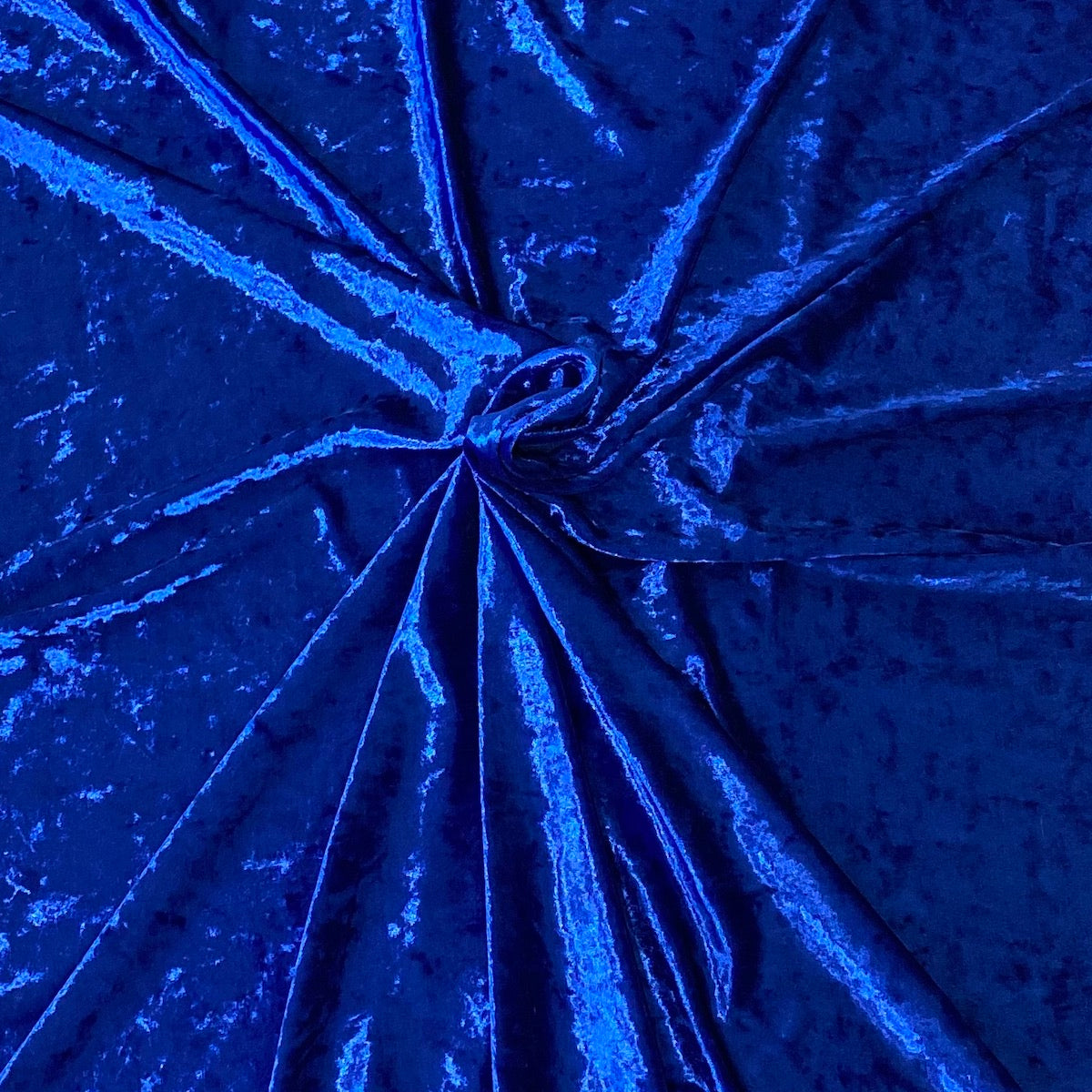 Royal Blue Crushed Stretch Velvet Fabric - Fashion Fabrics LLC