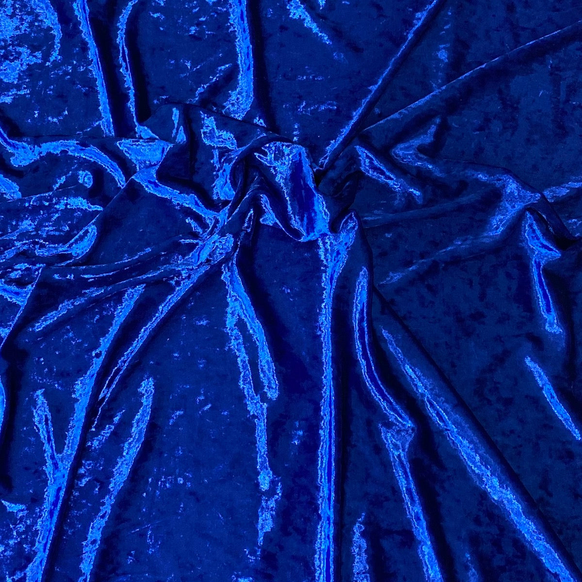 Royal Blue Crushed Stretch Velvet Fabric - Fashion Fabrics LLC