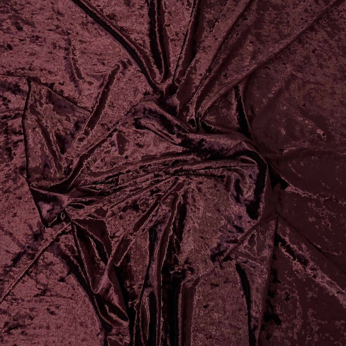 Dark Burgundy Crushed Stretch Velvet Fabric - Fashion Fabrics LLC