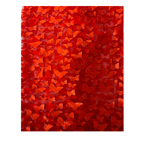 Red 3D Butterfly Embroidered Satin Lace Fabric - Fashion Fabrics LLC