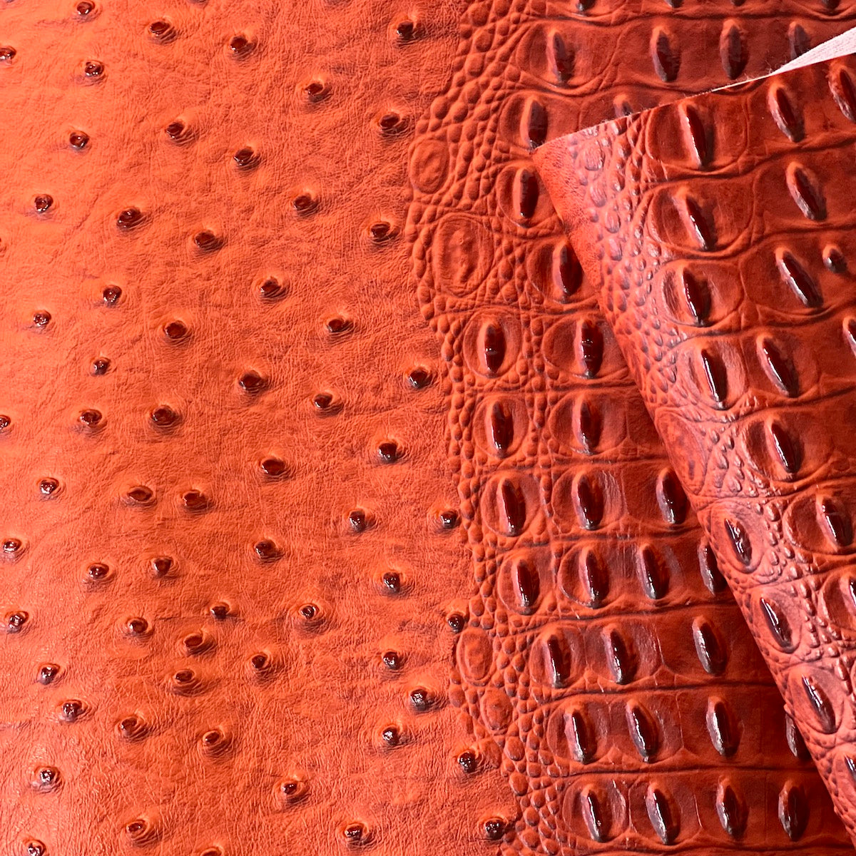 Orange Gatorich Faux Leather Vinyl Fabric - Fashion Fabrics LLC