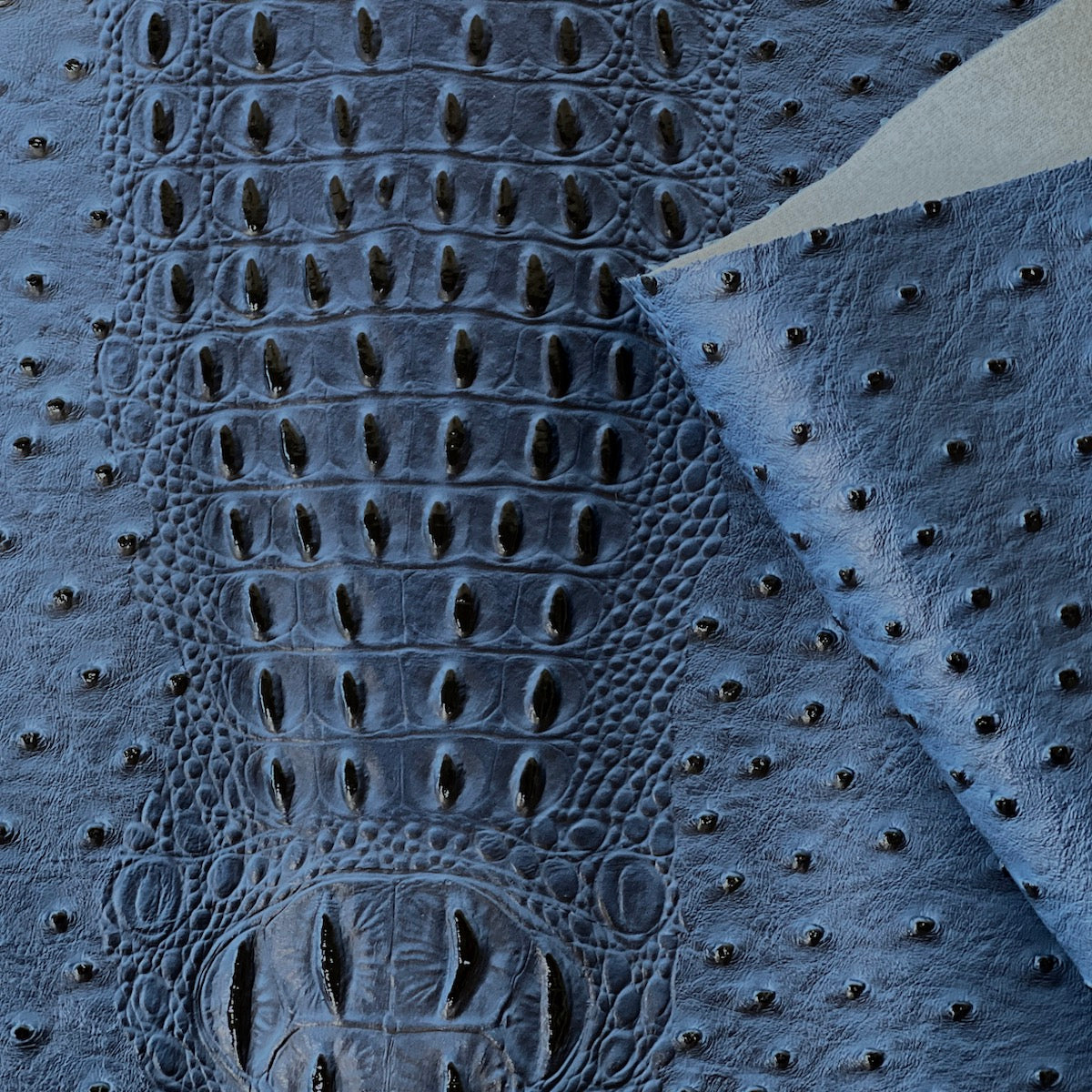 Cobalt Blue Gatorich Faux Leather Vinyl Fabric - Fashion Fabrics LLC