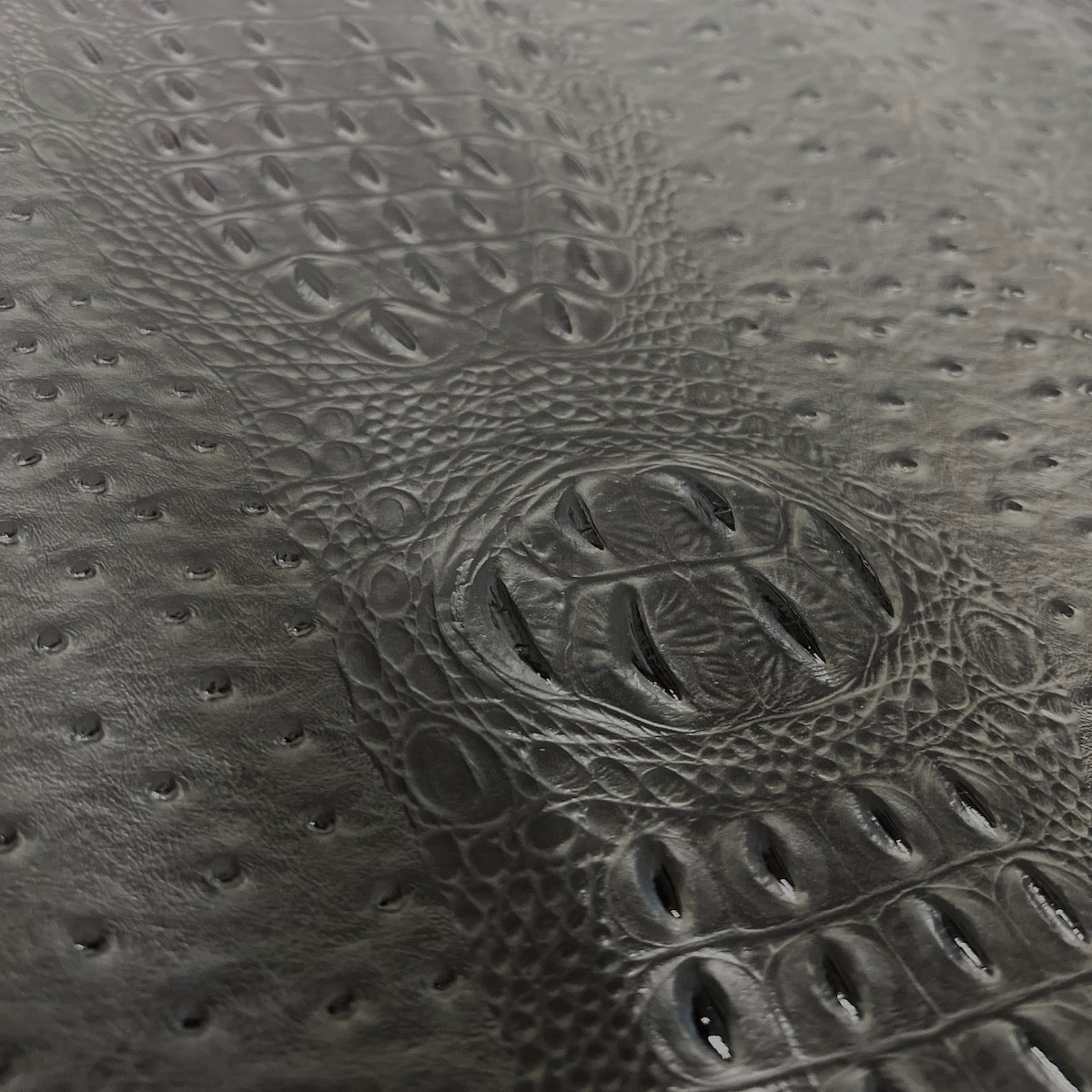 Charcoal Gray Gatorich Faux Leather Vinyl Fabric - Fashion Fabrics LLC