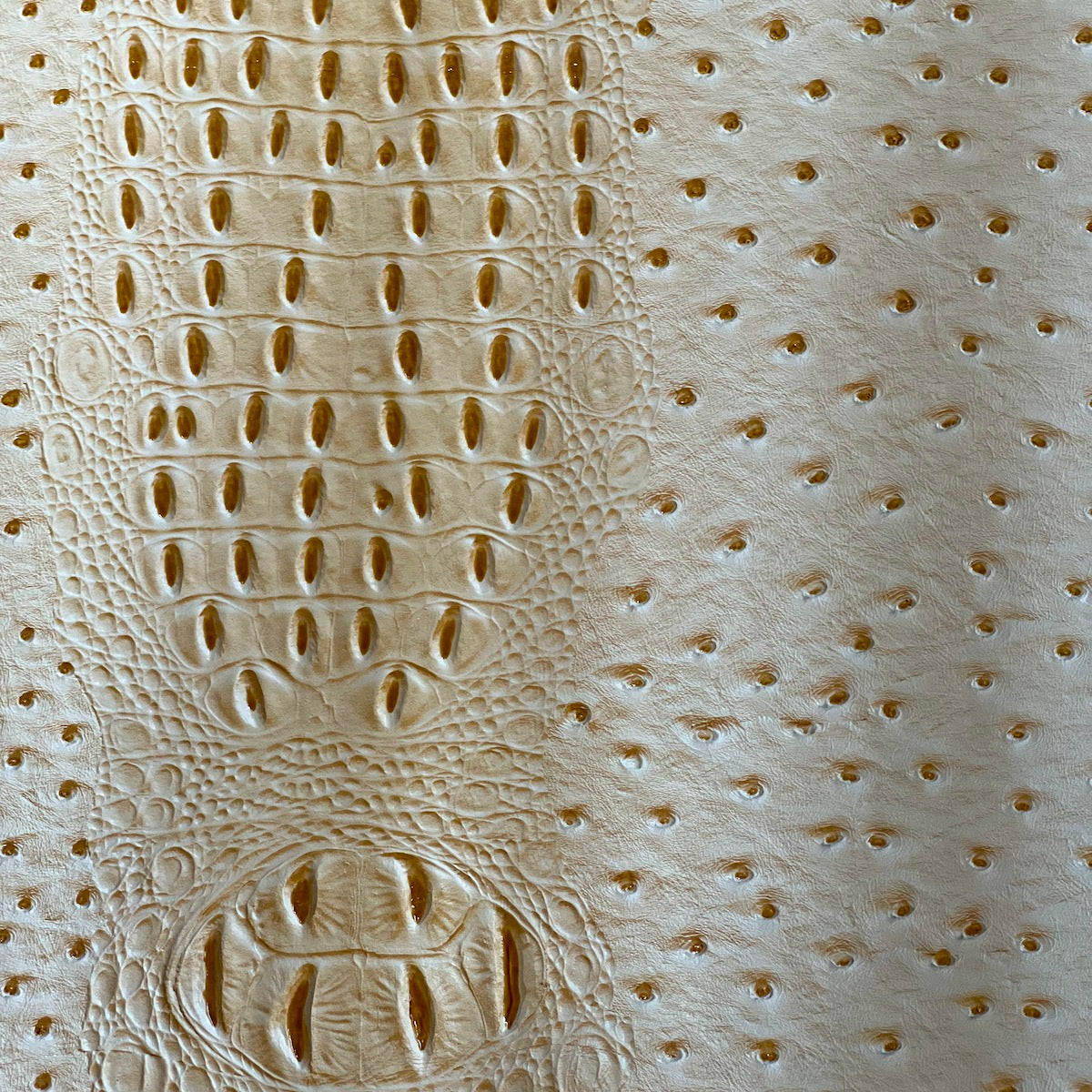 Beige Gatorich Faux Leather Vinyl Fabric - Fashion Fabrics LLC