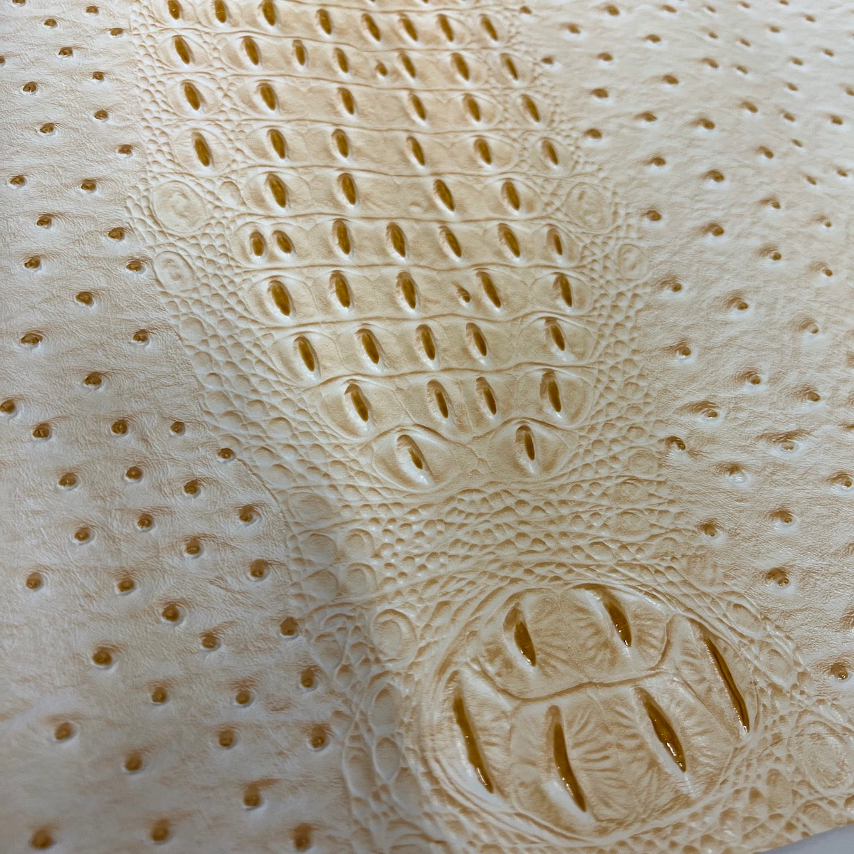 Beige Gatorich Faux Leather Vinyl Fabric - Fashion Fabrics LLC