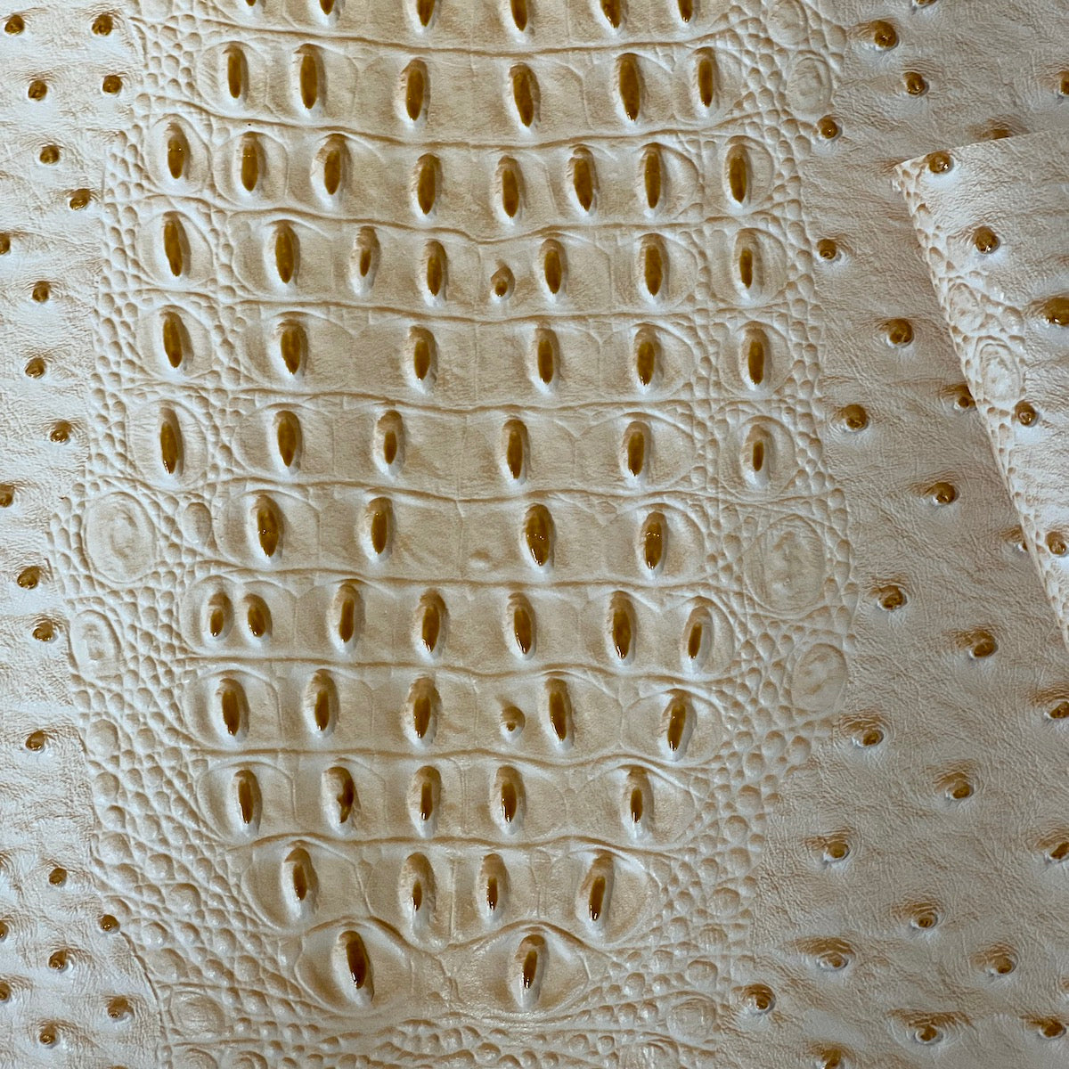 Beige Gatorich Faux Leather Vinyl Fabric - Fashion Fabrics LLC