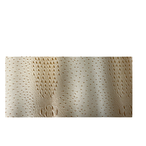 Beige Gatorich Faux Leather Vinyl Fabric - Fashion Fabrics LLC