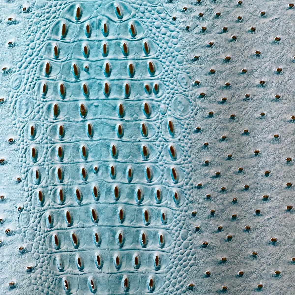 Aqua Blue Gatorich Faux Leather Vinyl Fabric - Fashion Fabrics LLC