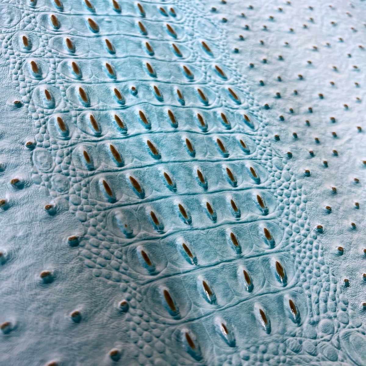 Aqua Blue Gatorich Faux Leather Vinyl Fabric - Fashion Fabrics LLC