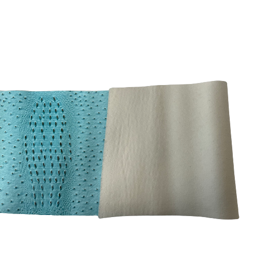 Aqua Blue Gatorich Faux Leather Vinyl Fabric - Fashion Fabrics LLC