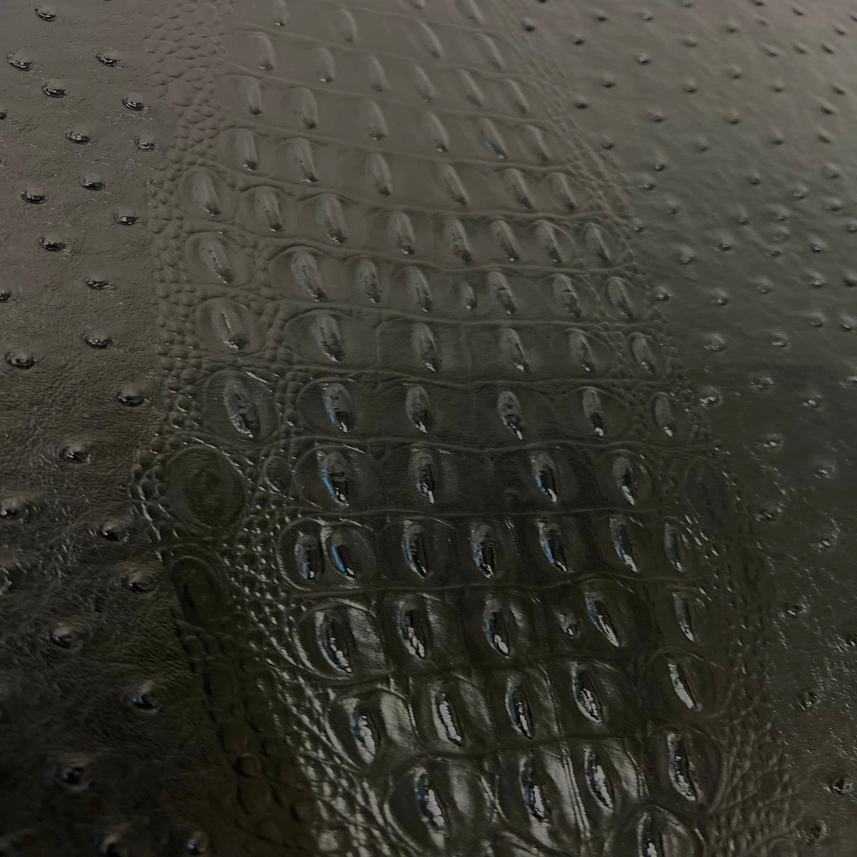 Black Gatorich Faux Leather Vinyl Fabric - Fashion Fabrics LLC