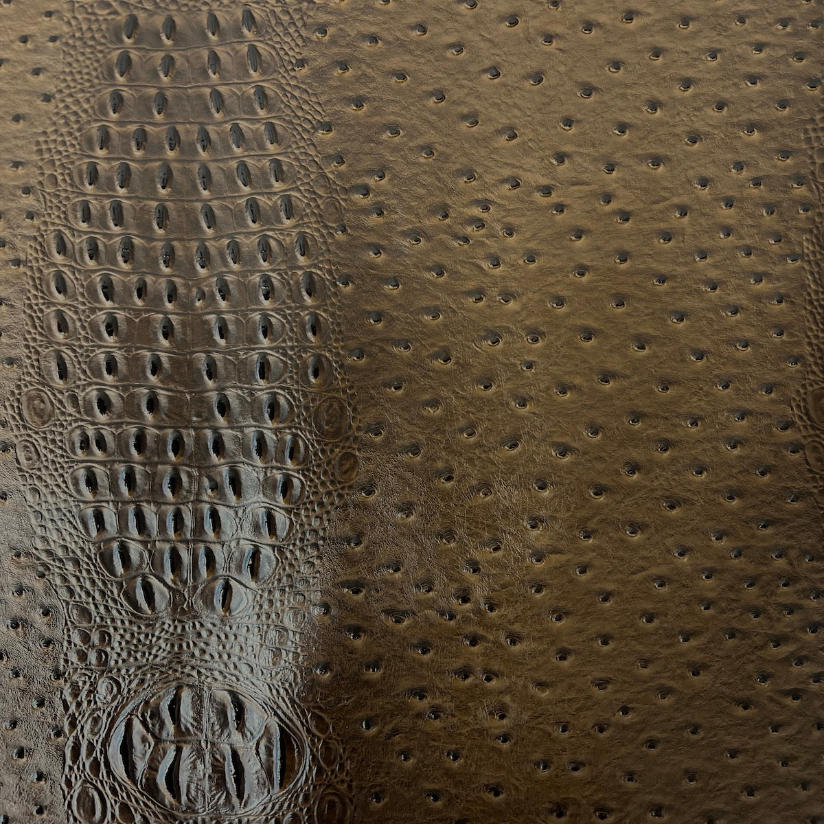 Brown Gatorich Faux Leather Vinyl Fabric - Fashion Fabrics LLC