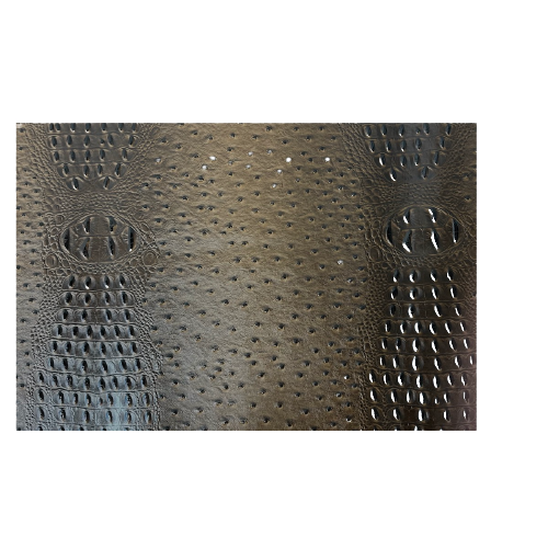 Brown Gatorich Faux Leather Vinyl Fabric - Fashion Fabrics LLC