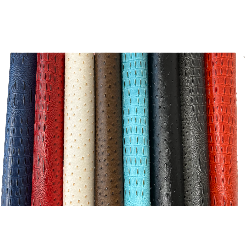 Orange Gatorich Faux Leather Vinyl Fabric - Fashion Fabrics LLC