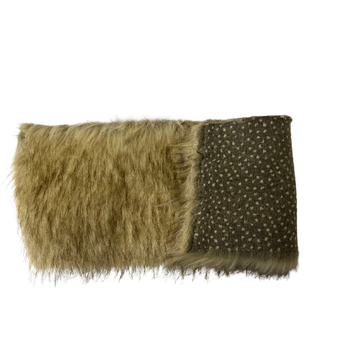 Natural Beige Wolf Faux Fur Fabric - Fashion Fabrics LLC