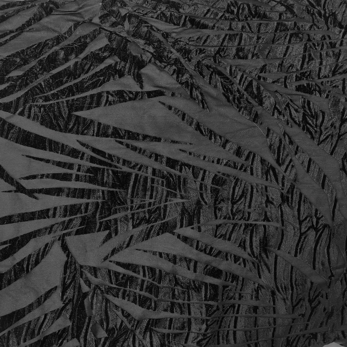 Black Palm Tree Burnout Stretch Velvet Fabric - Fashion Fabrics LLC