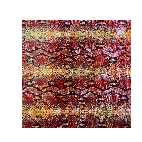 Fire Red Snakeskin Printed Stretch Velvet Fabric - Fashion Fabrics LLC