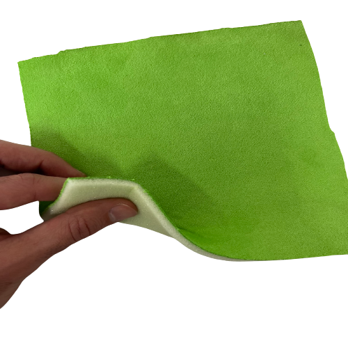Lime Green Luxury Stretch Suede Foam Backed Headliner Fabric - Fashion Fabrics LLC