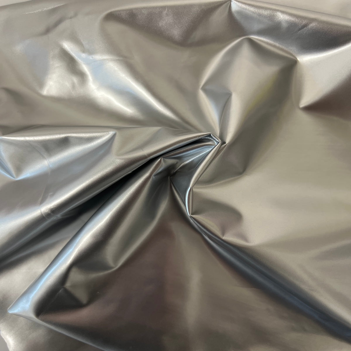 Silver Faux Patent Leather Apparel Vinyl Fabric - Fashion Fabrics LLC