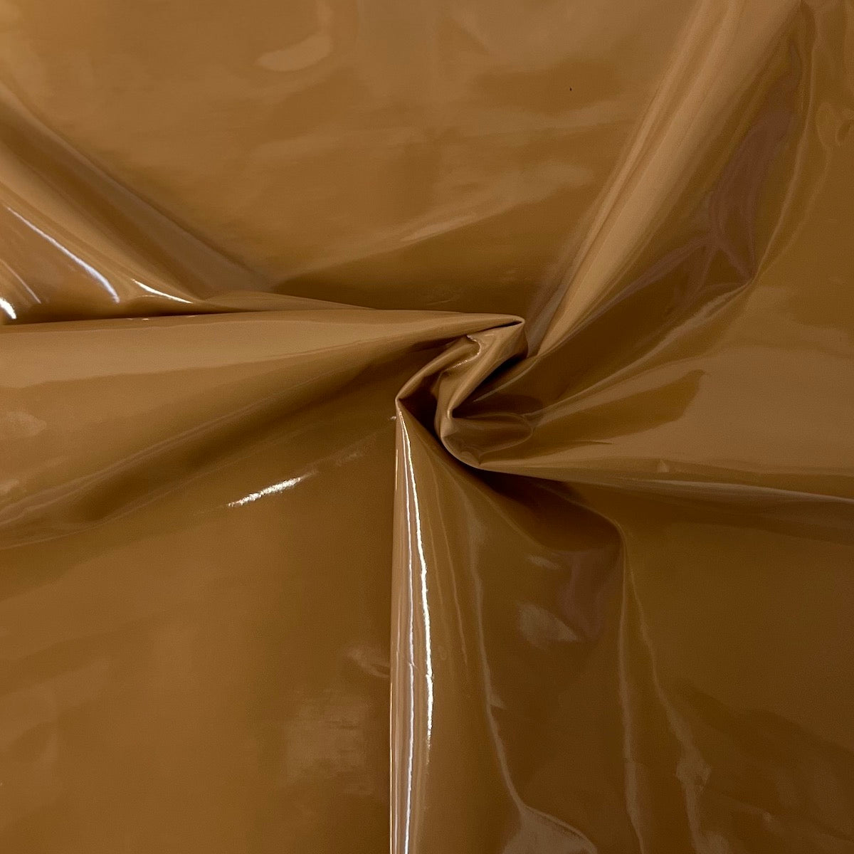 Mocha Brown Faux Patent Leather Apparel Vinyl Fabric - Fashion Fabrics LLC
