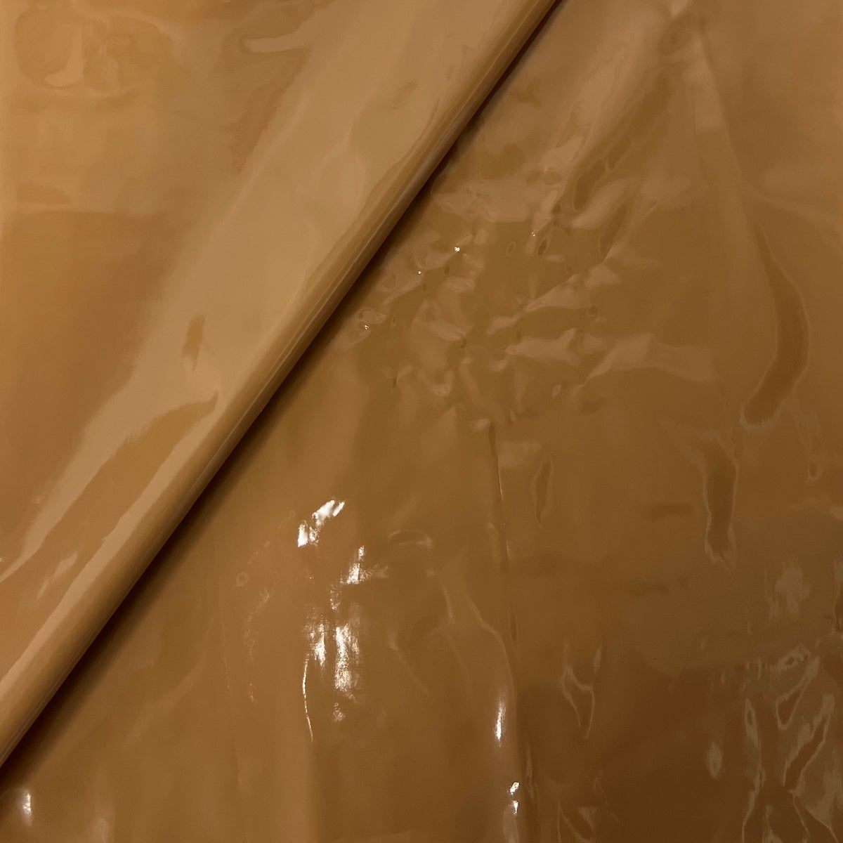 Mocha Brown Faux Patent Leather Apparel Vinyl Fabric - Fashion Fabrics LLC