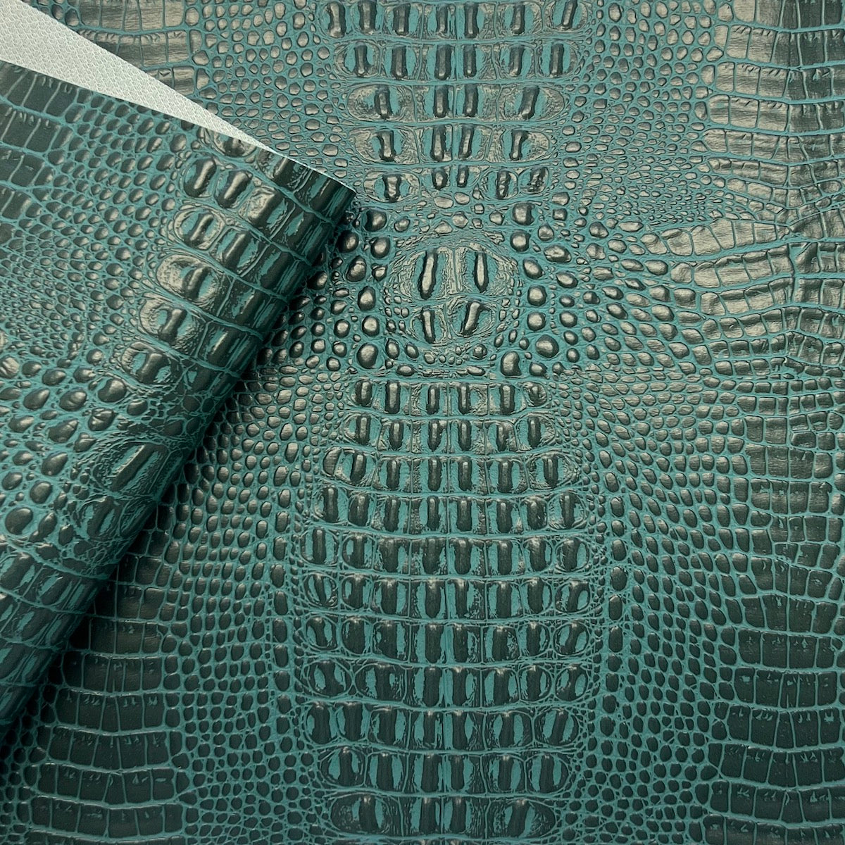 Turquoise Marine Gator Vinyl Fabric - Fashion Fabrics LLC