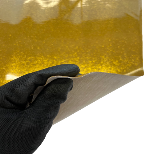 Gold Sparkle Glitter Vinyl Fabric - Fashion Fabrics LLC