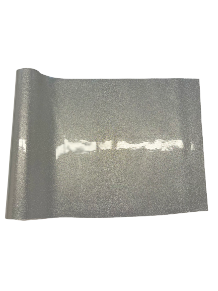Silver Sparkle Glitter Vinyl Fabric - Fashion Fabrics LLC