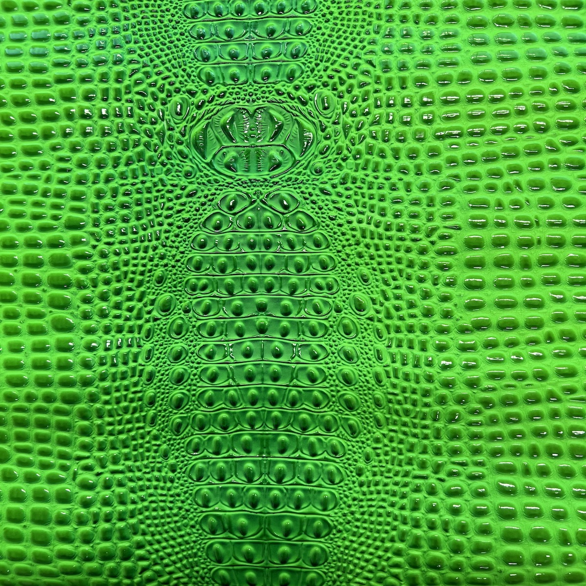 Neon Green Aussie 3D Embossed Gator Vinyl Fabric - Fashion Fabrics LLC