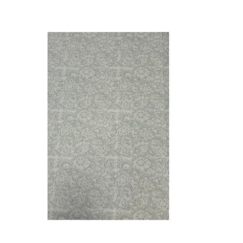 Gray Western Floral PU Faux Leather Vinyl Fabric - Fashion Fabrics LLC