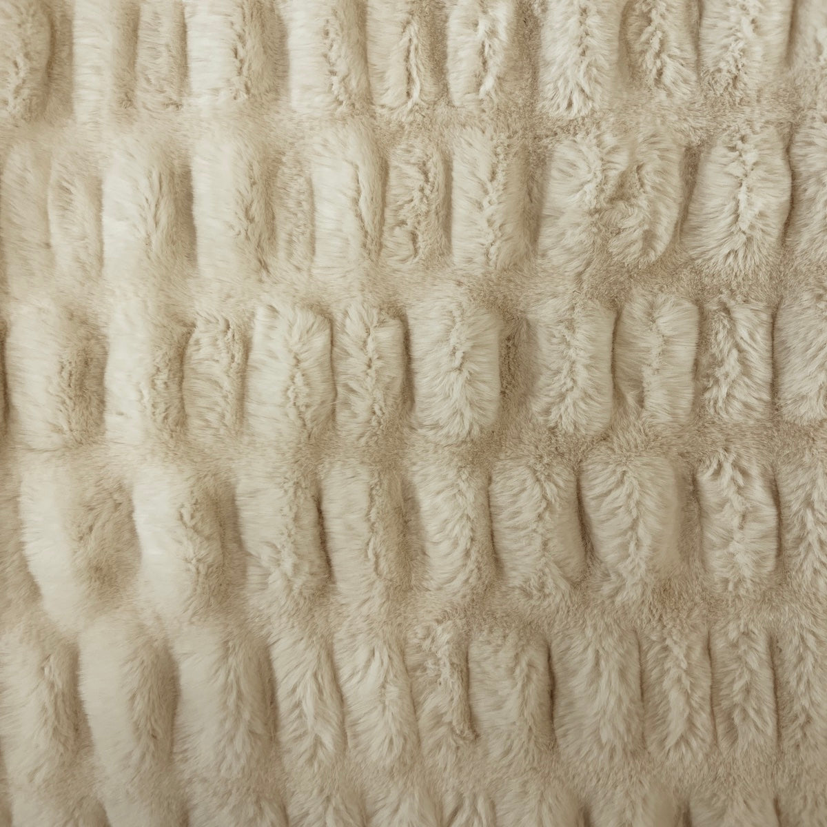 Cream Beige Stone Embossed Minky Stretch Faux Fur Fabric - Fashion Fabrics LLC