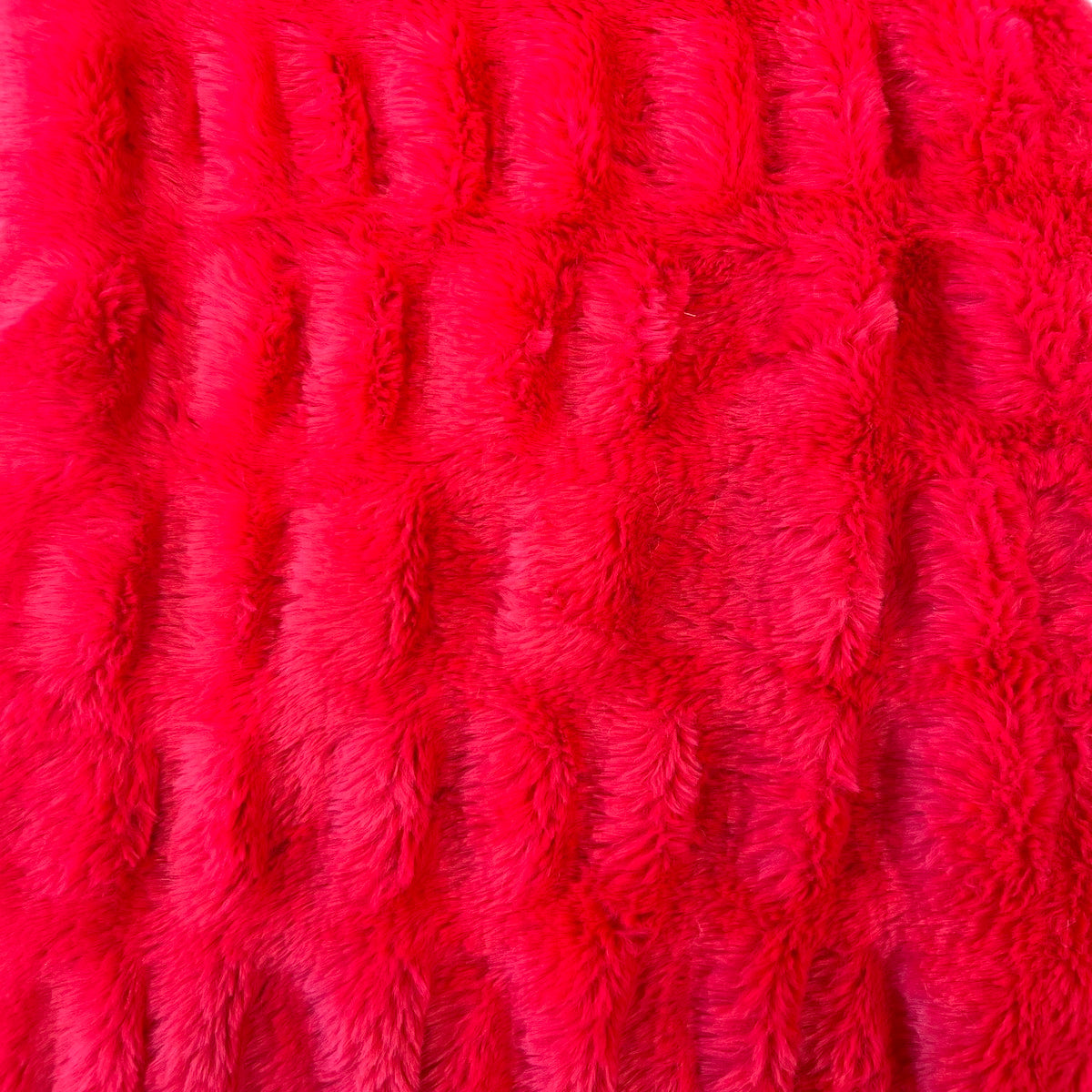 Red Stone Embossed Minky Stretch Faux Fur Fabric - Fashion Fabrics LLC