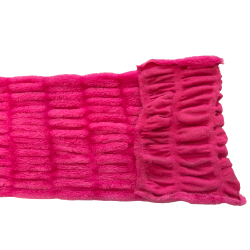 Hot Pink Stone Embossed Minky Stretch Faux Fur Fabric - Fashion Fabrics LLC