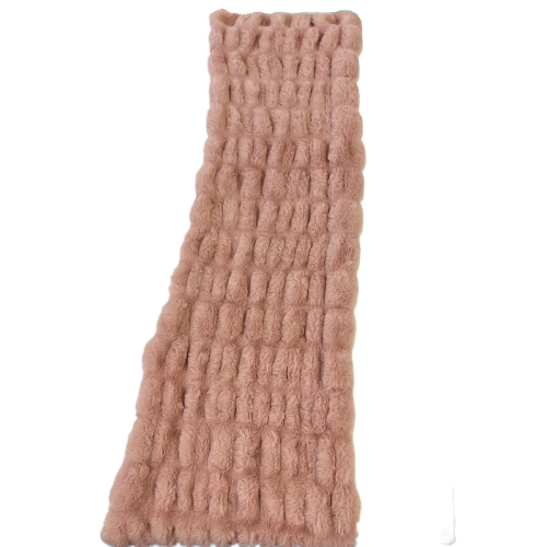 Mauve Pink Stone Embossed Minky Stretch Faux Fur Fabric - Fashion Fabrics LLC