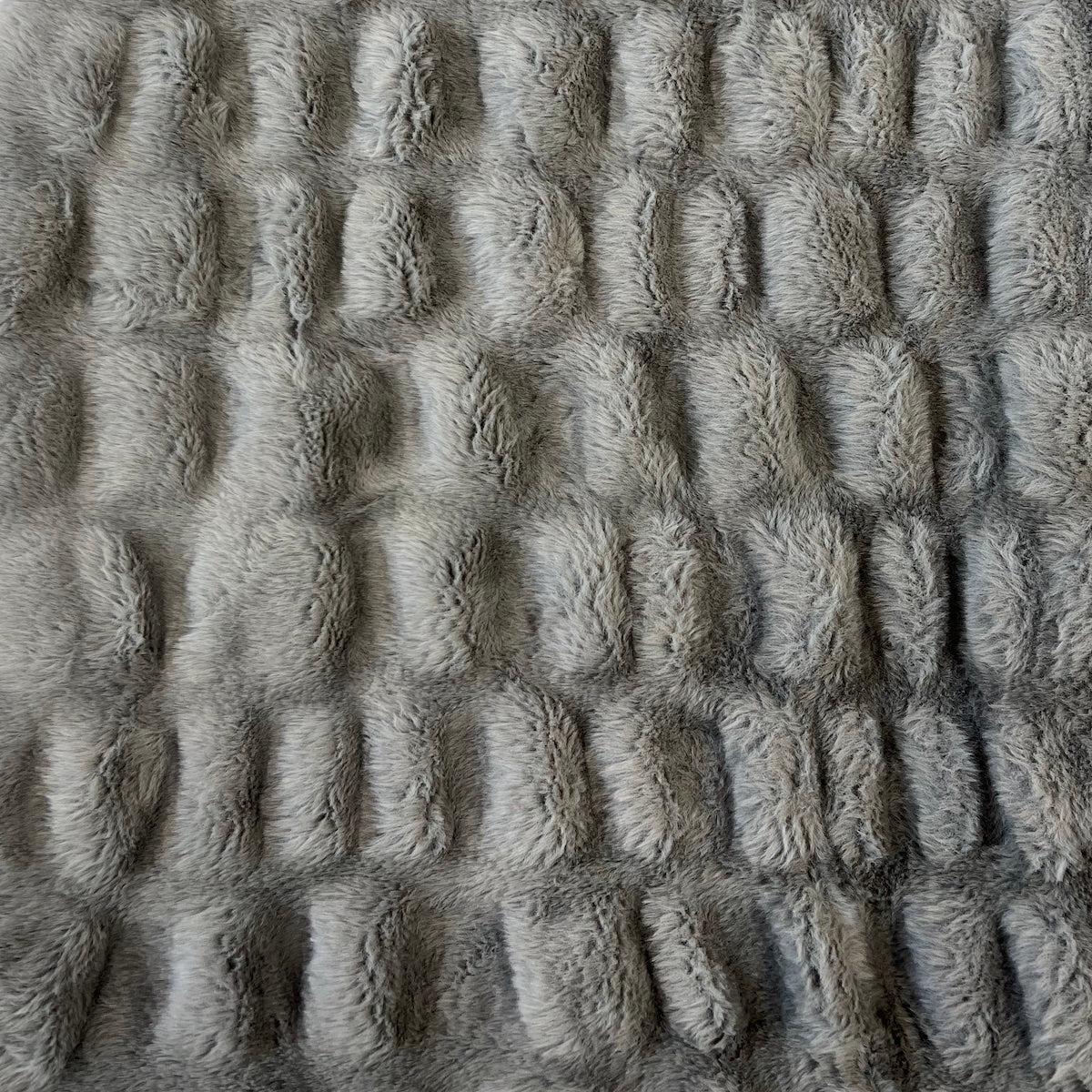 Charcoal Gray Stone Embossed Minky Stretch Faux Fur Fabric - Fashion Fabrics LLC